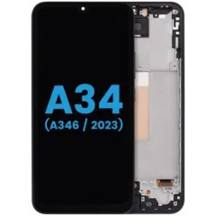 Ecrã LCD com Aro para Samsung Galaxy A34 5G (A346 / 2023) (Aftermarket : incell ) (Graphite)