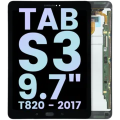 Ecrã LCD sem Aro Compatible para Samsung Galaxy Tab S3 9.7" (T820) (Service Pack) (Black)