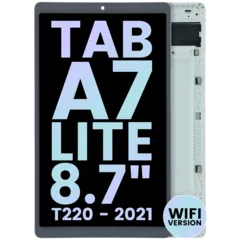 Ecrã LCD com Aro Compatible para Samsung Galaxy Tab A7 Lite WiFi (T220) (Service Pack) (White)