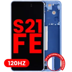 Ecrã OLED com Aro para Samsung Galaxy S21 FE 5G (US & International Version) (Compatível Plus) (120Hz) (Blue)