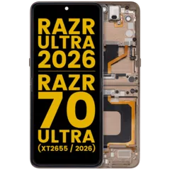 Ecrã OLED com Aro para Motorola Razr Ultra 2026 / Razr 70 Ultra (XT2655 / 2026) (Recondicionado) (Cocoa)