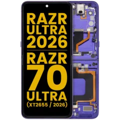 Ecrã OLED com Aro para Motorola Razr Ultra 2026 / Razr 70 Ultra (XT2655 / 2026) (Recondicionado) (Orient Blue)