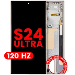 Ecrã OLED com Aro para Samsung Galaxy S24 Ultra (US & International Version) (Aftermarket Pro) (120Hz) (Titanium Yellow)