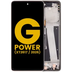 Ecrã LCD com Aro para Motorola Moto G Power 5G (XT2617 / 2026) (Recondicionado) (Pure Cashmere)