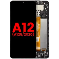 Ecrã LCD com Aro para Samsung Galaxy A12 (A125 / 2020) (Compatível Plus) (Todas as Cores)