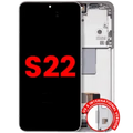 Ecrã OLED com Aro para Samsung Galaxy S22 5G (US & International) (Compatível Plus) (White)