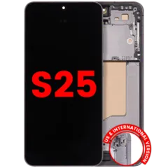 Ecrã OLED com Aro para Samsung Galaxy S25 5G (US & International) (Compatível Plus) (Silver Shadow)