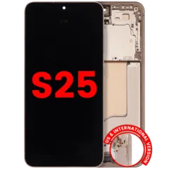 Ecrã OLED com Aro para Samsung Galaxy S25 5G (US & International) (Compatível Plus) (Pink Gold)