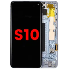 Ecrã OLED com Aro para Samsung Galaxy S10 (Compatível Plus) (Prism Blue)