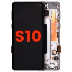 Ecrã OLED com Aro para Samsung Galaxy S10 (Compatível Plus) (Prism White)