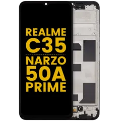 Ecrã LCD com Aro para Realme C35 / Narzo 50A Prime (Recondicionado) (Todas as Cores)