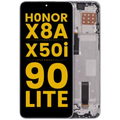 Ecrã LCD com Aro para Honor X8A / X50i / 90 Lite (Recondicionado) (Titanium Silver)