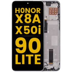 Ecrã LCD com Aro para Honor X8A / X50i / 90 Lite (Recondicionado) (Titanium Silver)