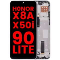 Ecrã LCD com Aro para Honor X8A / X50i / 90 Lite ((Compatível Plus) (Titanium Silver)