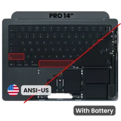 Palmrest com Teclado (ANSI US) para MacBook Pro 14" A3438 (2026) (OEM Original) (Space Black)