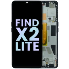Ecrã OLED com Aro para Oppo Find X2 Lite (2020) (Service Pack) (Moonlight Black)