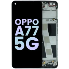 Ecrã LCD com Aro para Oppo A77 5G (2022) (Service Pack) (Midnight Black)