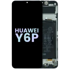 Ecrã LCD com Aro para Huawei Y6P (2020) (Service Pack) (Midnight Black)
