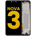 Ecrã LCD com Aro para Huawei Nova 3 (2018) (Recondicionado) (Black)