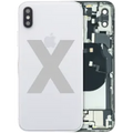 Back Housing W/ Charging Port Flex and Small Components Pre-Installed para iPhone X (OEM Usado: Grau A) (Silver)