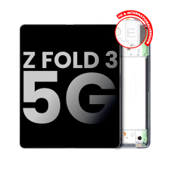 Inner Ecrã OLED com Aro para Samsung Galaxy Z Fold 3 5G (US & International) (OEM Usado: Grau A) (Phantom Silver)