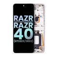 Main Ecrã OLED com Aro para Motorola Razr 2023 / Razr 40 (XT2323 / 2023) (OEM Original) (Vanilla Cream)