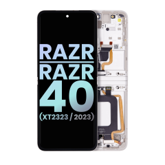 Main Ecrã OLED com Aro para Motorola Razr 2023 / Razr 40 (XT2323 / 2023) (OEM Original) (Vanilla Cream)