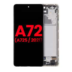 Ecrã OLED com Aro para Samsung Galaxy A72 (A725 / 2021) (6.67") (Compatível Plus) (Awesome White)
