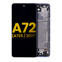 Ecrã OLED com Aro para Samsung Galaxy A72 (A725 / 2021) (Recondicionado) (Awesome Violet)