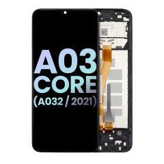Ecrã LCD com Aro para Samsung Galaxy A03 Core (A032 / 2021) (Service Pack) (Black)