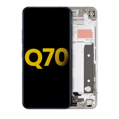 Ecrã LCD com Aro para LG Q70 (Recondicionado) (Mirror Silver)