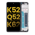 Ecrã LCD com Aro para LG K52 / Q52 / K62 (Recondicionado) (Black)