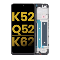 Ecrã LCD com Aro para LG K52 / Q52 / K62 (Recondicionado) (Black)