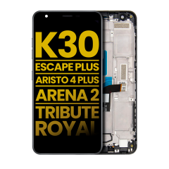 Ecrã LCD com Aro para LG K30 (2019) / Escape Plus / Aristo 4 Plus / Arena 2 / Tribute Royal (Recondicionado) (Todas as Cores)