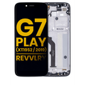 Ecrã LCD com Aro para Motorola Moto G7 Play (XT1952 / 2019) / T-Mobile Revvlry (Recondicionado) (Starry Black)