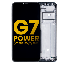 Ecrã LCD com Aro para Motorola Moto G7 Power (XT1955-1/2/4/7 / 2019) (International Version) (154MM) (Recondicionado) (Ceramic Black)