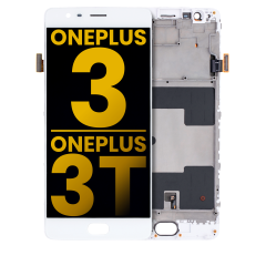 Ecrã OLED com Aro para OnePlus 3 / OnePlus 3T (Recondicionado) (White)