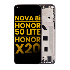 Ecrã LCD com Aro para Huawei Nova 8i / Honor 50 Lite / Honor X20 (Recondicionado) (Starry Black)