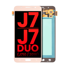 Ecrã OLED sem Aro para Samsung Galaxy J7 / J7 Duo (J710 / 2016) (Compatível Plus) (Gold)