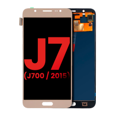 Ecrã OLED sem Aro para Samsung Galaxy J7 (J700 / 2015) (Compatível Plus) (Gold)