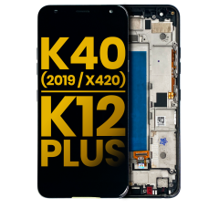 Ecrã LCD com Aro para LG K40 (2019 / X420) / K12 Plus (Recondicionado) (Gray)
