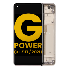Ecrã LCD com Aro para Motorola Moto G Power (XT2117 / 2021) (Recondicionado) (Polar Silver)
