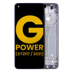 Ecrã LCD com Aro para Motorola Moto G Power (XT2117 / 2021) (Recondicionado) (Flash Gray)