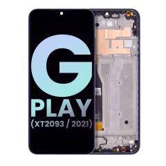 Ecrã LCD com Aro para Motorola Moto G Play (XT2093 / 2021) (OEM Original) (Misty Blue)