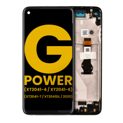 Ecrã LCD com Aro para Motorola Moto G Power (XT2041-4 / XT2041-6 / XT2041-7 / XT2041DL / 2020) (Recondicionado) (Smoke Black)