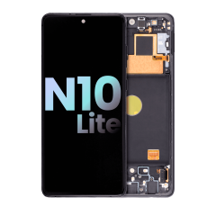 Ecrã OLED com Aro para Samsung Galaxy Note 10 Lite (Service Pack) (Aura Black)