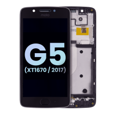 Ecrã LCD com Aro para Motorola Moto G5 (XT1670 / 2017) (OEM Original) (Black)