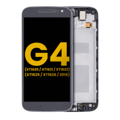 Ecrã LCD com Aro para Motorola Moto G4 (XT1620 / XT1621 / XT1622 / XT1625 / XT1626 / 2016) (Recondicionado) (Black)