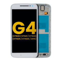 Ecrã LCD com Aro para Motorola Moto G4 (XT1620 / XT1621 / XT1622 / XT1625 / XT1626 / 2016) (Recondicionado) (White)
