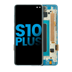 Ecrã LCD com Aro (Without Sensor de Impressão Digital) para Samsung Galaxy S10 Plus (Aftermarket Plus: TFT) (Prism Blue)